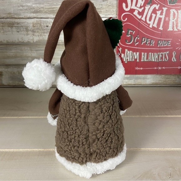 Gingerbread Man Gnome Brown Sherpa Faux Fur Flannel Handmade Tiered Tray Decor - Picture 11 of 11